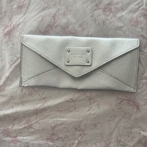Michael Kors Metallic Silver Envelope Clutch